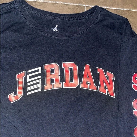 Jordan Black Long Sleeve Shirt with Red Accents - Picture 4 of 4